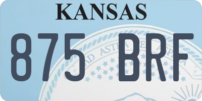 KS license plate 875BRF