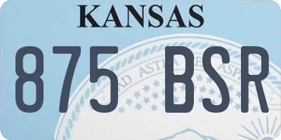 KS license plate 875BSR