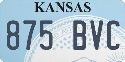 KS license plate 875BVC