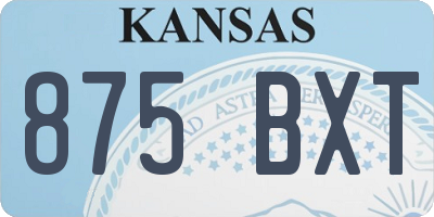 KS license plate 875BXT