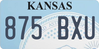 KS license plate 875BXU