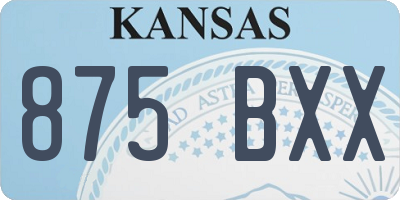 KS license plate 875BXX