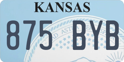 KS license plate 875BYB