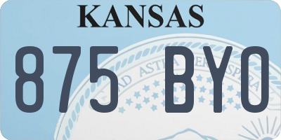 KS license plate 875BYO
