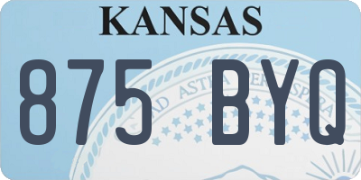 KS license plate 875BYQ