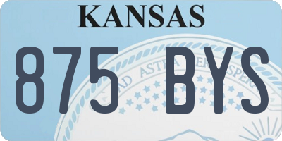 KS license plate 875BYS