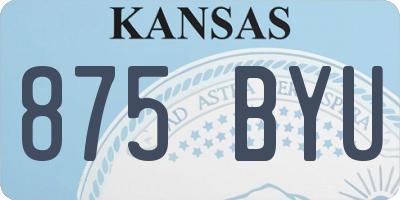 KS license plate 875BYU