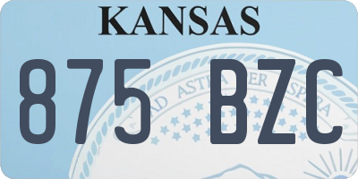 KS license plate 875BZC