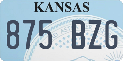 KS license plate 875BZG