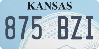 KS license plate 875BZI