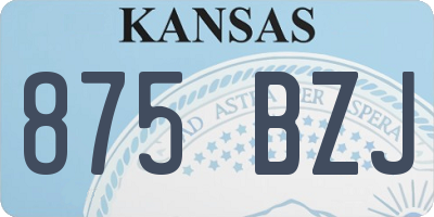 KS license plate 875BZJ