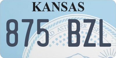 KS license plate 875BZL