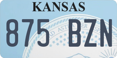 KS license plate 875BZN