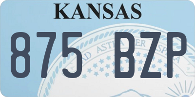 KS license plate 875BZP