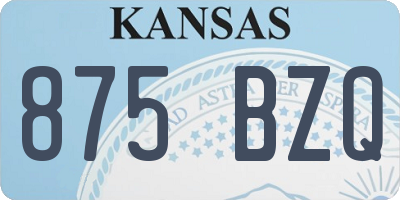 KS license plate 875BZQ