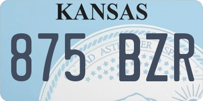 KS license plate 875BZR