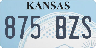 KS license plate 875BZS