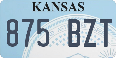 KS license plate 875BZT