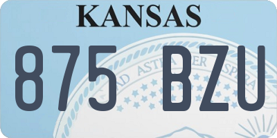 KS license plate 875BZU