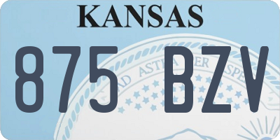 KS license plate 875BZV