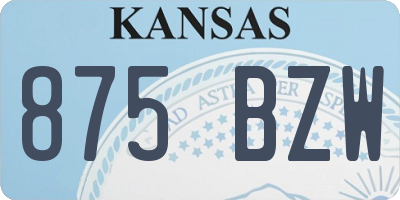 KS license plate 875BZW
