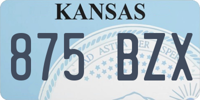 KS license plate 875BZX