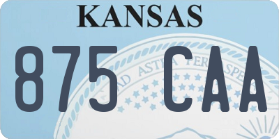 KS license plate 875CAA