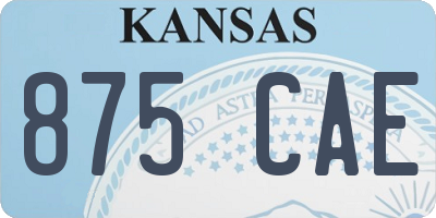 KS license plate 875CAE