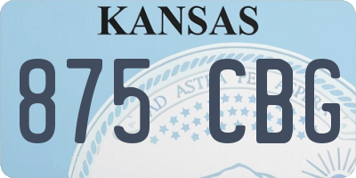 KS license plate 875CBG