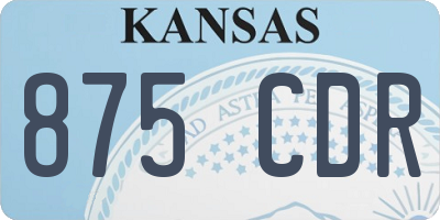 KS license plate 875CDR