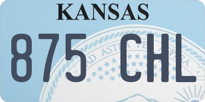 KS license plate 875CHL