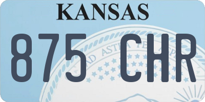 KS license plate 875CHR