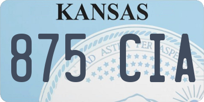 KS license plate 875CIA