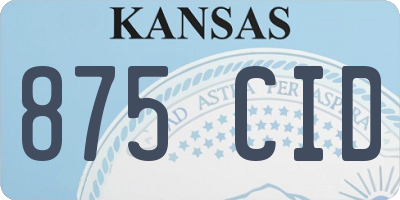 KS license plate 875CID