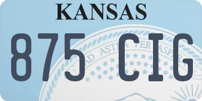 KS license plate 875CIG