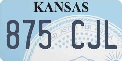 KS license plate 875CJL