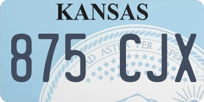 KS license plate 875CJX