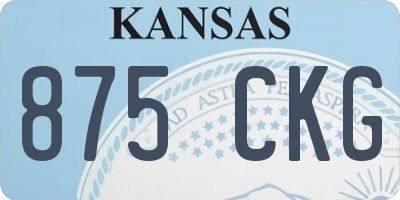 KS license plate 875CKG