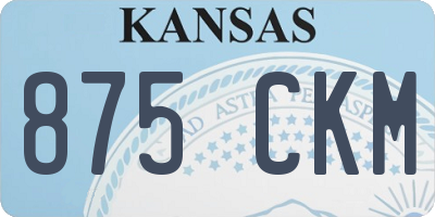 KS license plate 875CKM