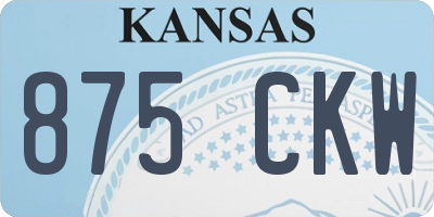 KS license plate 875CKW