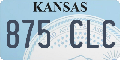 KS license plate 875CLC