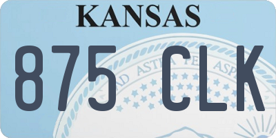 KS license plate 875CLK