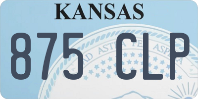 KS license plate 875CLP