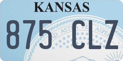 KS license plate 875CLZ
