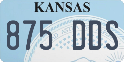 KS license plate 875DDS