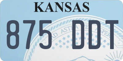 KS license plate 875DDT