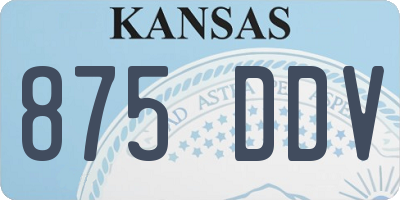 KS license plate 875DDV