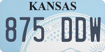 KS license plate 875DDW