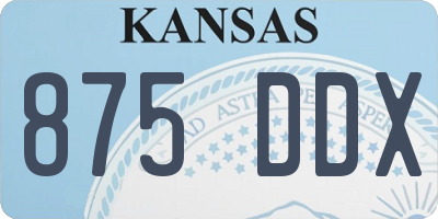 KS license plate 875DDX