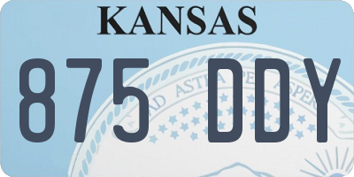 KS license plate 875DDY